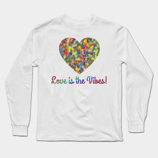 Love is the vibes! Colorful Puzzle Heart Long Sleeve T-Shirt